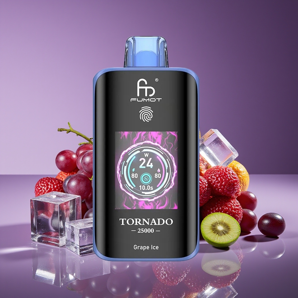 Fumot Tornado 25000 Puffs HD Screen 700mAh Rechargeable Grape Ice Disposable Vape