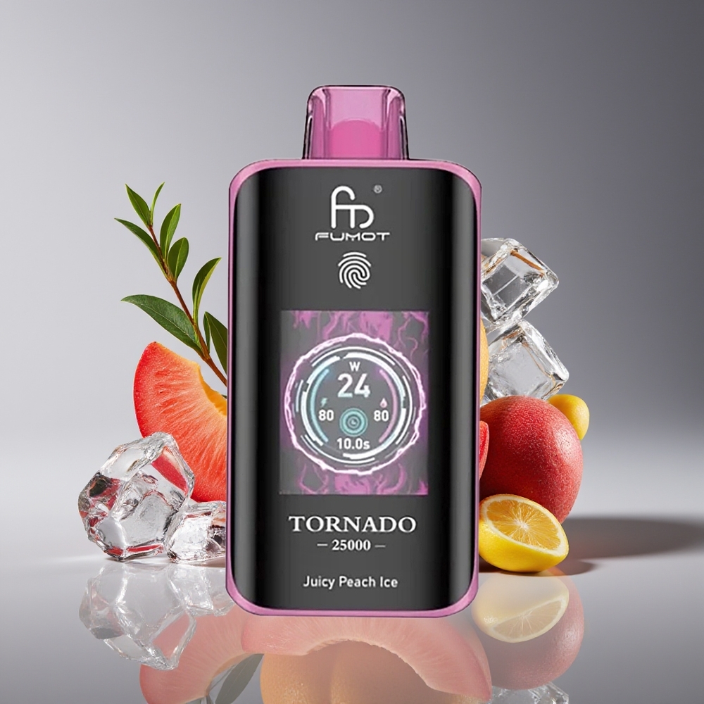 Fumot Tornado 25000 Puffs HD Screen 700mAh Rechargeable Juicy Peach Ice Disposable Vape