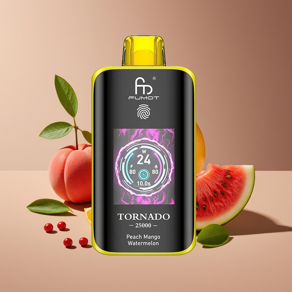 Fumot Tornado 25000 Puffs HD Screen 700mAh Rechargeable Peach Mango Watermelon Disposable Vape