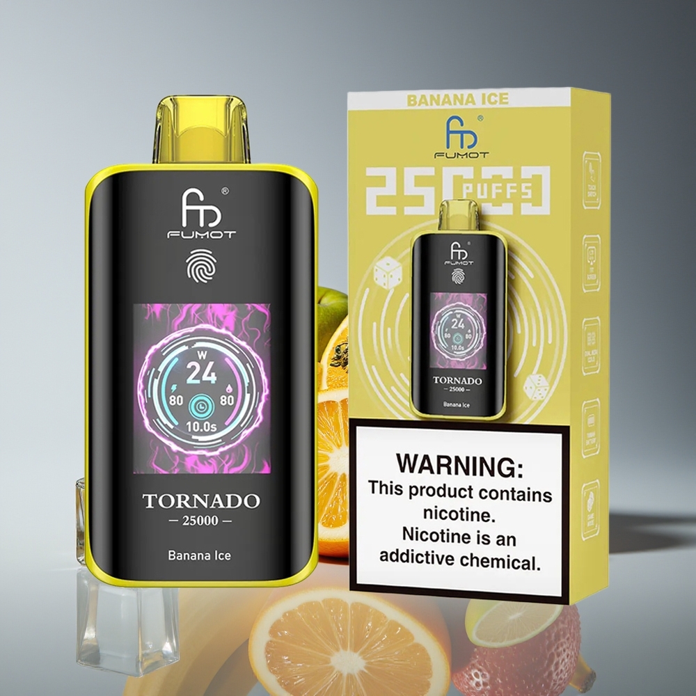 Fumot Tornado 25000 Puffs HD Screen Rechargeable 20ml Banana Ice Disposable Vape