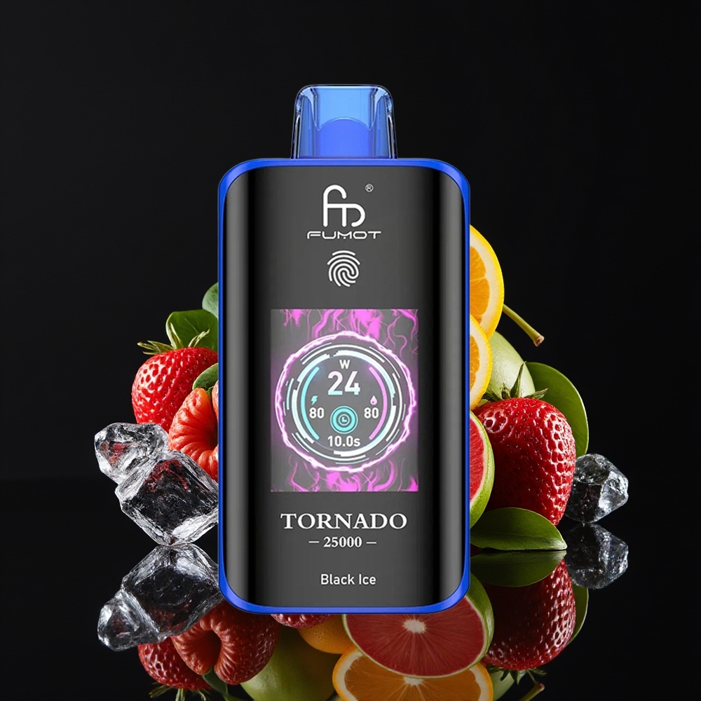 Fumot Tornado 25000 Puffs HD Screen Rechargeable 20ml Black Ice Disposable Vape