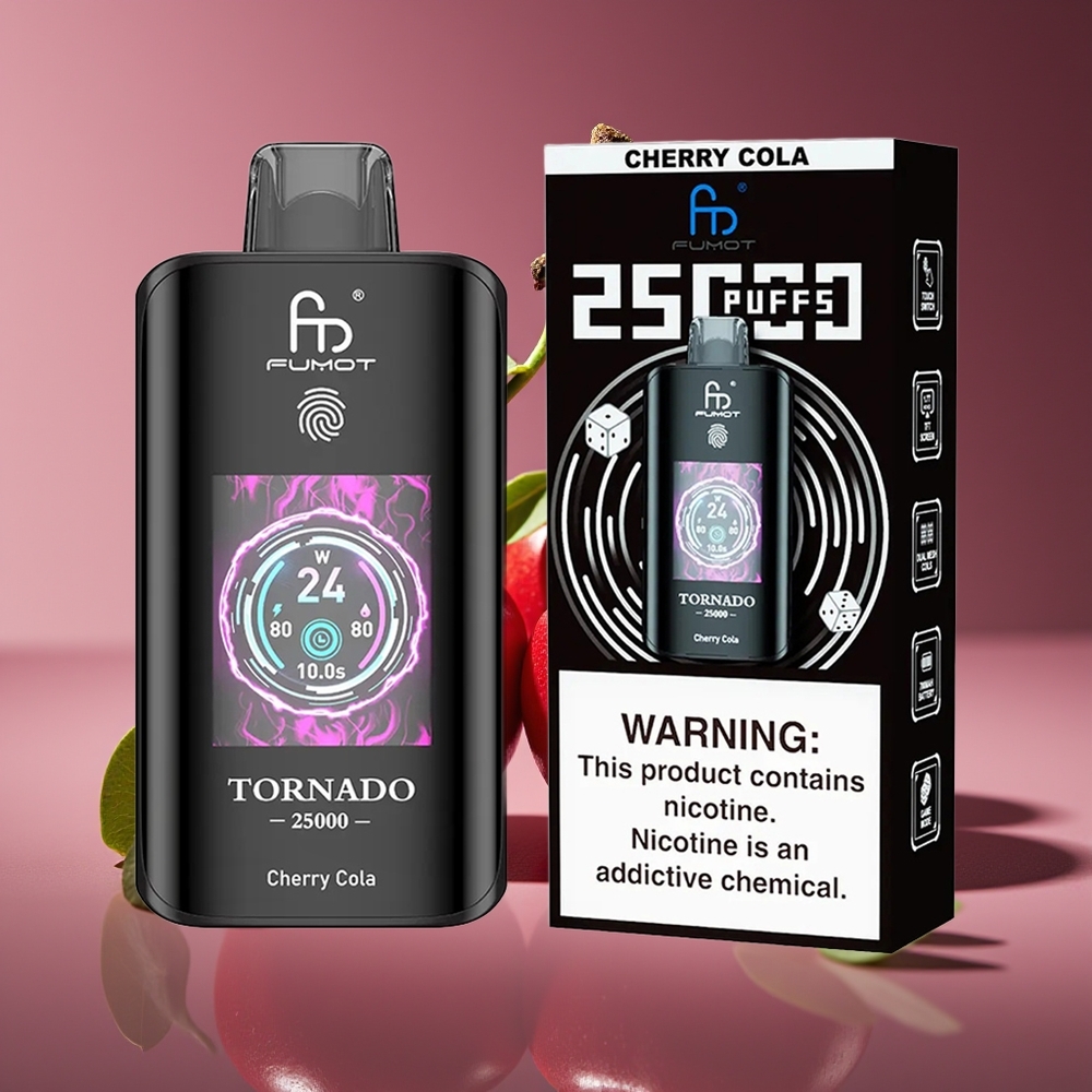 Fumot Tornado 25000 Puffs HD Screen Rechargeable Cherry Cola Disposable Vape