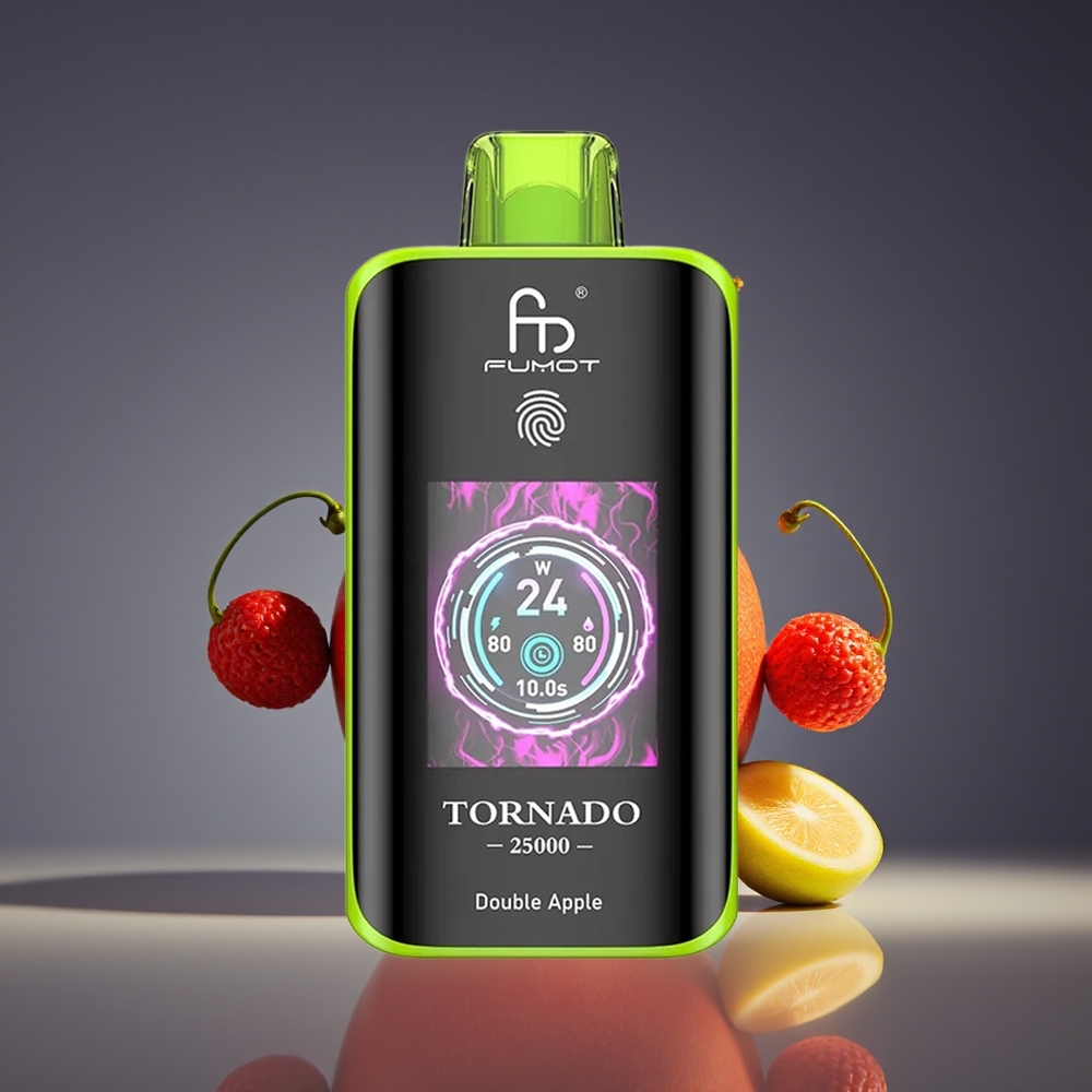 Fumot Tornado 25000 Puffs HD Screen Rechargeable Double Apple Disposable Vape