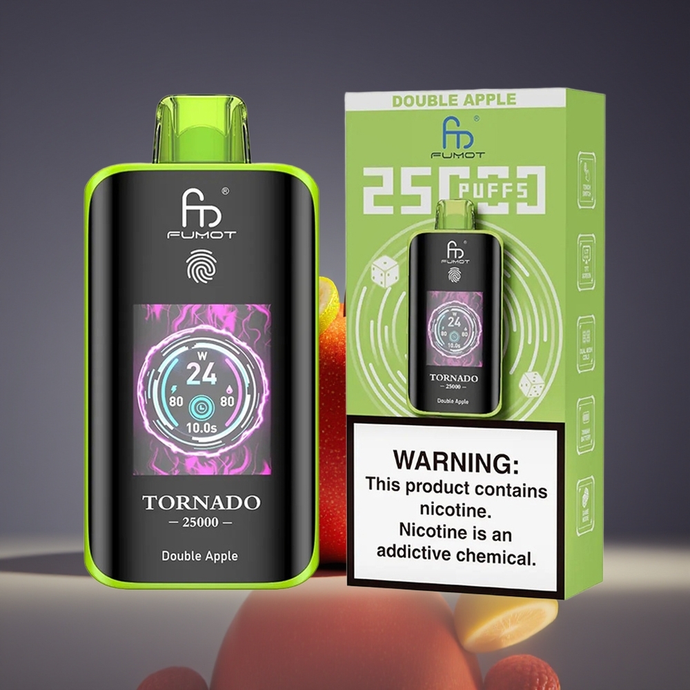 Fumot Tornado 25000 Puffs HD Screen Rechargeable Double Apple Disposable Vape