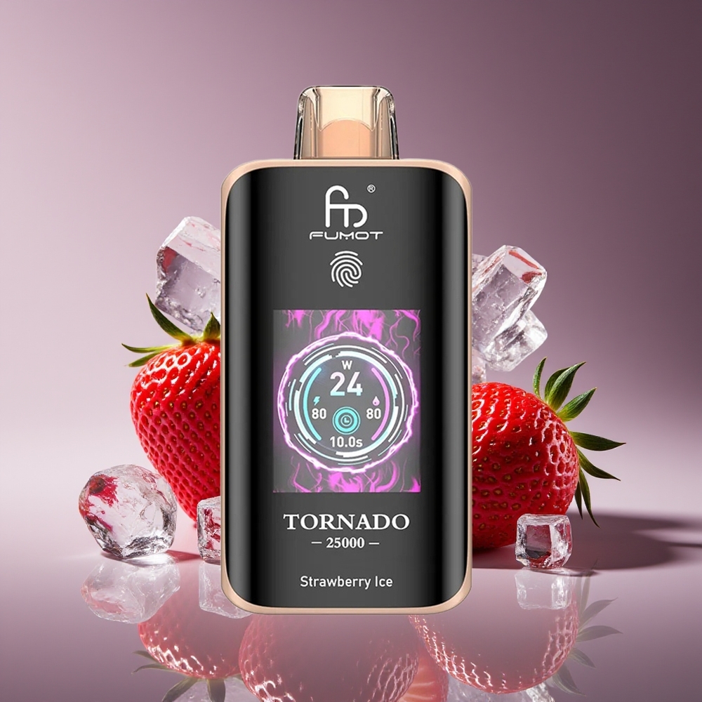 Fumot Tornado 25000 Puffs HD Screen Rechargeable Strawberry Ice Disposable Vape