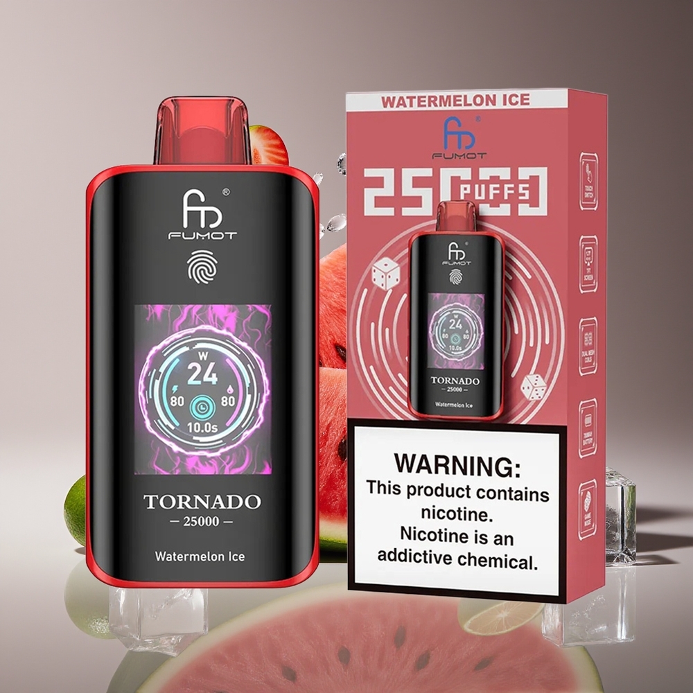 Fumot Tornado 25000 Puffs HD Screen Rechargeable Watermelon Ice Disposable Vape