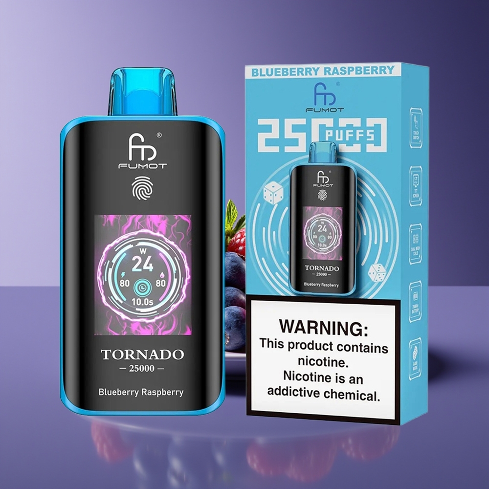 Fumot Tornado 25000 Puffs Rechargeable 20ml Disposable Vape Blueberry Raspberry