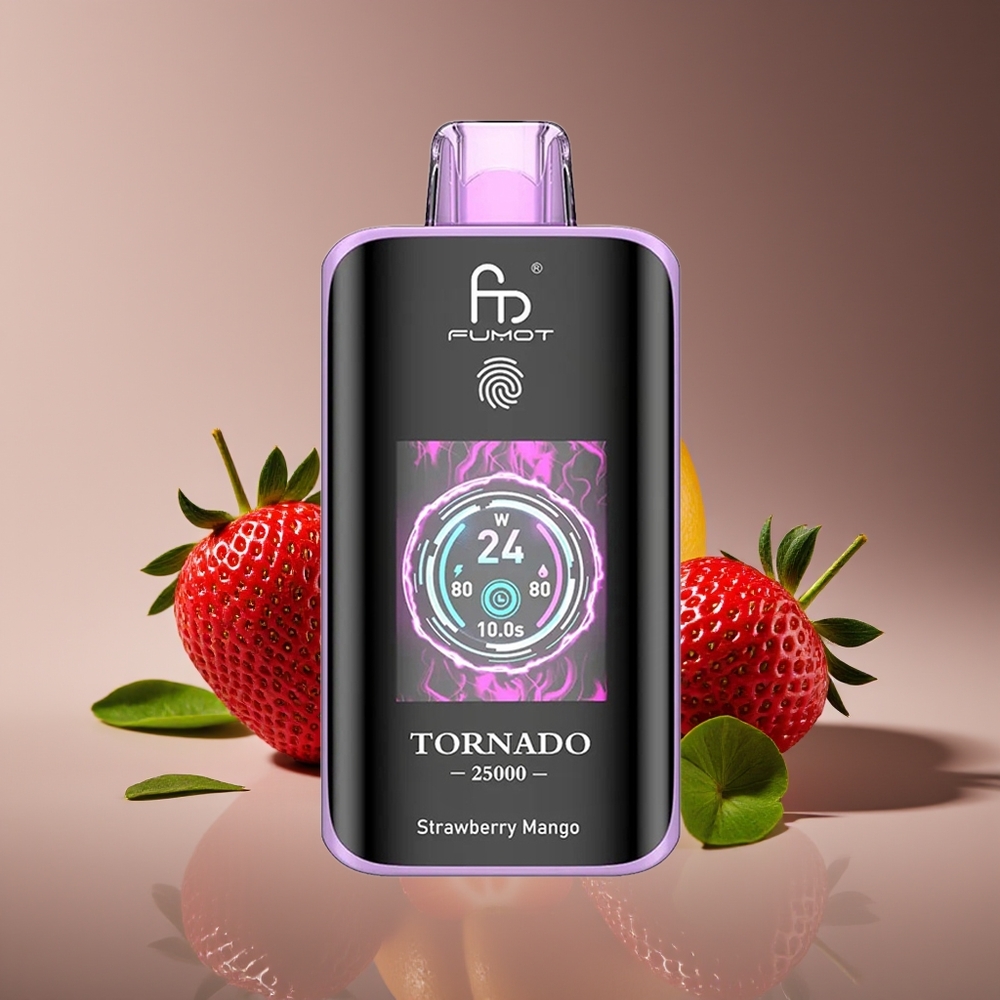 Fumot Tornado 25000 Puffs Rechargeable 20ml Strawberry Mango Disposable Vape