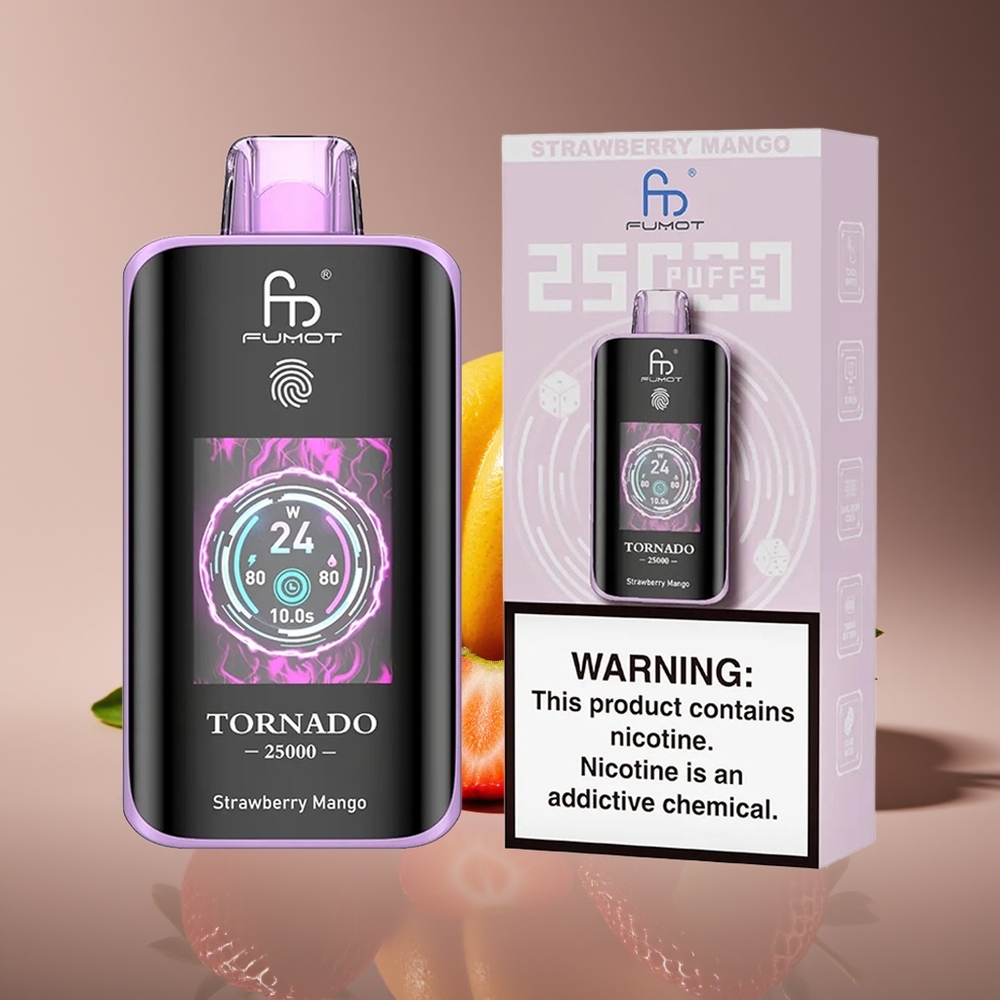 Fumot Tornado 25000 Puffs Rechargeable 20ml Strawberry Mango Disposable Vape
