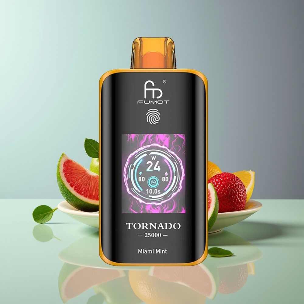 Fumot Tornado 25000 Puffs Rechargeable HD Screen Miami Mint Disposable Vape
