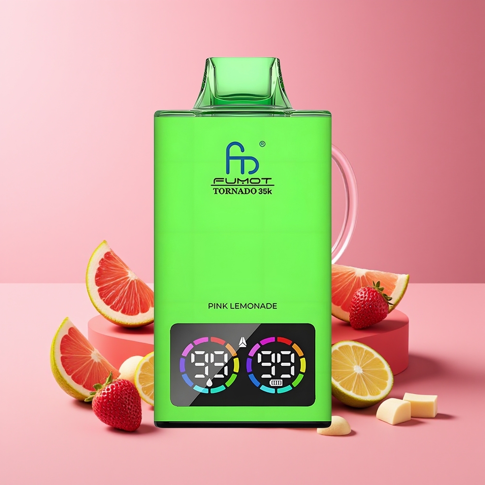 Fumot Tornado 35K Disposable Vape Dual Mesh 15ml 700mAh USB-C Pink Lemonade
