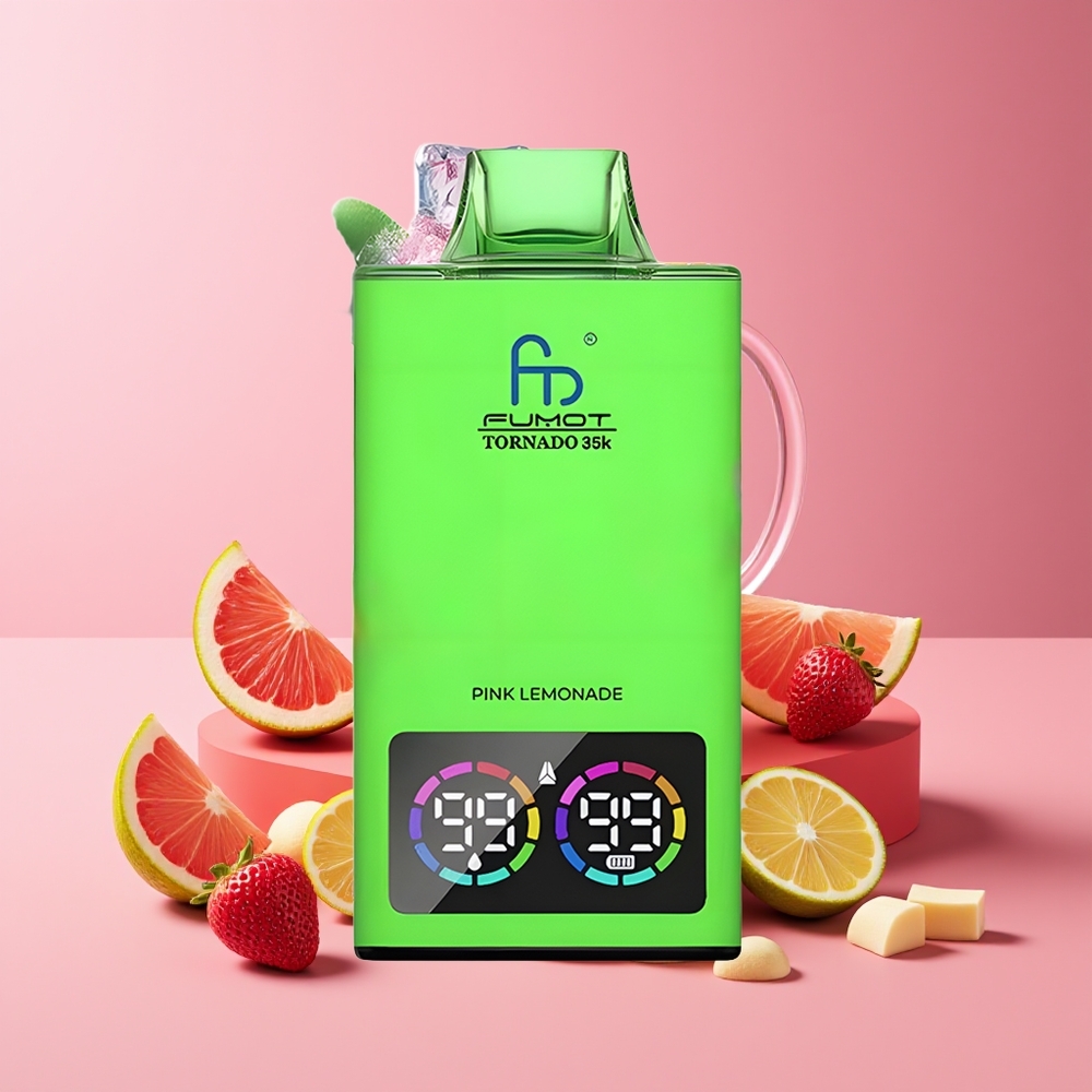 Fumot Tornado 35K Disposable Vape Dual Mesh 15ml 700mAh USB-C Pink Lemonade