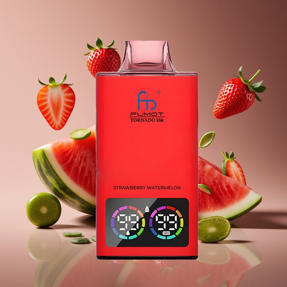 Fumot Tornado 35K Disposable Vape Strawberry Watermelon - Dual Mesh Coil 15ml E-juice 700mAh Battery USB-C Fast Charging