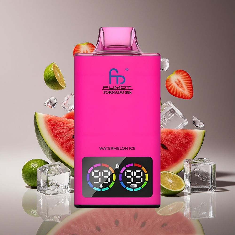 Fumot Tornado 35K Disposable Vape Watermelon Ice with Dual Mesh Coil  RGB Lights