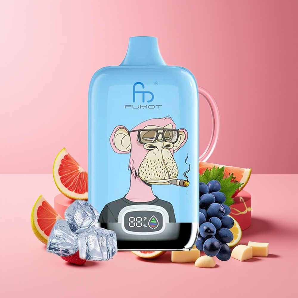 Fumot Tornado Digital Box 12000 Puffs 20ml Mesh Coil Type-C Rechargeable Pink Lemonade Disposable Vape