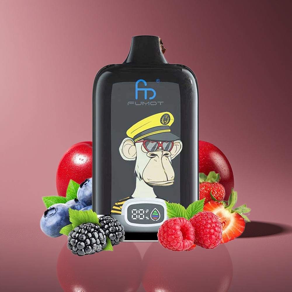 Fumot Tornado Digital Box 12000 Puffs 20ml Mesh Rechargeable Cherry Disposable Vape