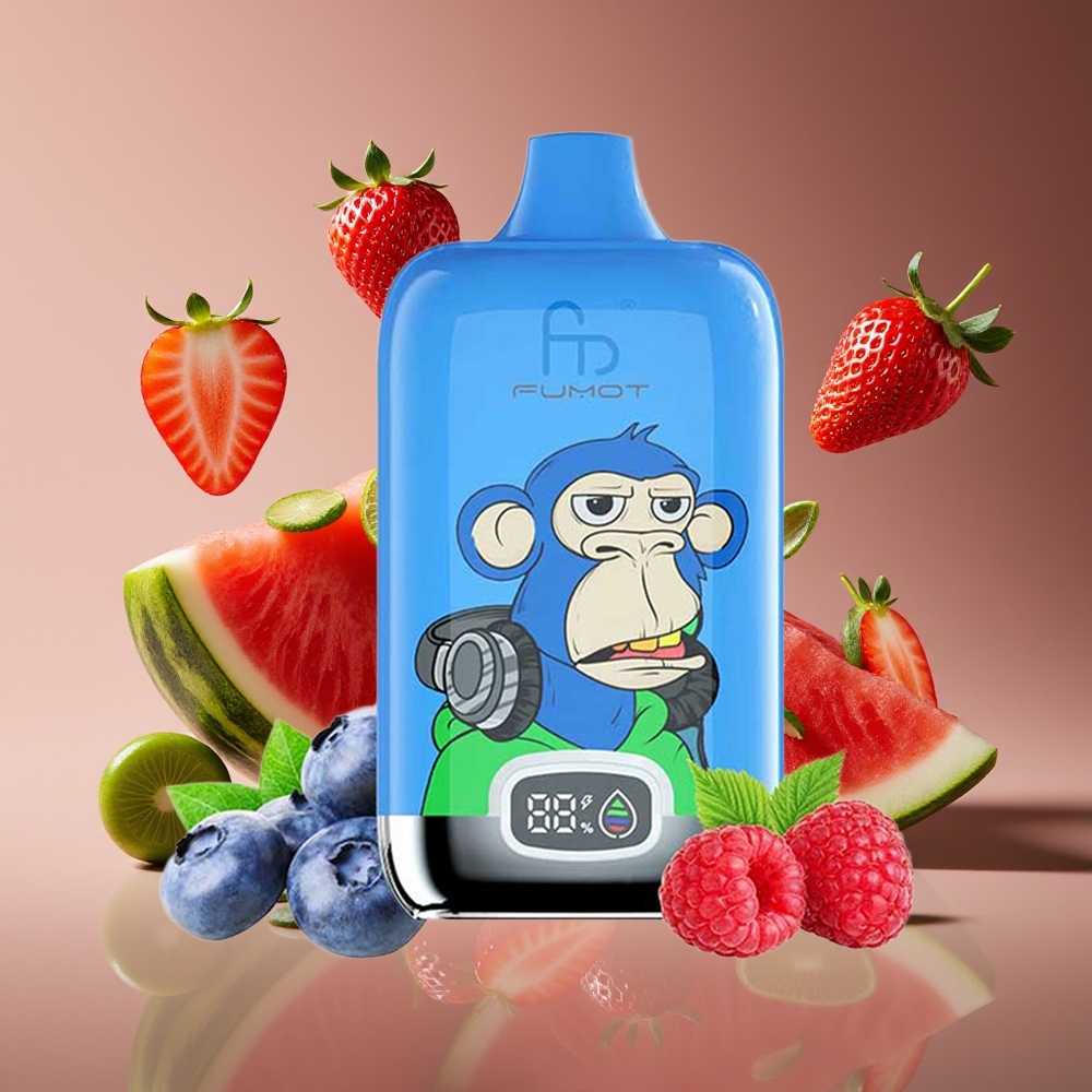 Fumot Tornado Digital Box 12000 Puffs 20ml Mesh Strawberry Watermelon Rechargeable MTL Vape