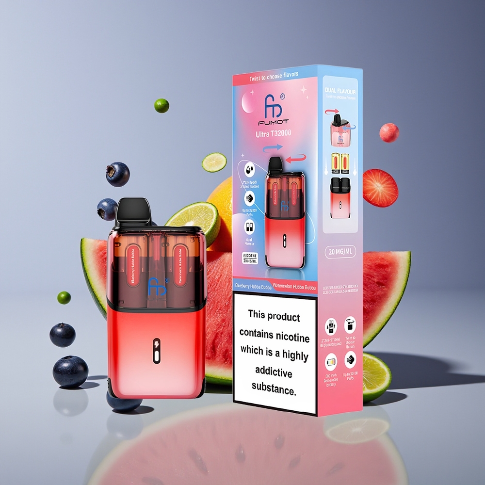 Fumot Ultra T32000 24ml 800mAh Mesh Disposable Vape Blueberry Hubba Bubba - Watermelon Hubba Bubba