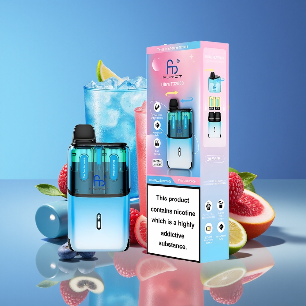 Fumot Ultra T32000 32K Puffs 800mAh Type-C Mesh Disposable Vape Blue Razz Lemonade - Pink Lemonade