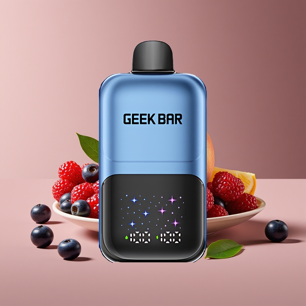 GEEK BAR 2GO 20mL 50000 Puffs Dual Tank Rechargeable Disposable Vape Pen Peach  Berries
