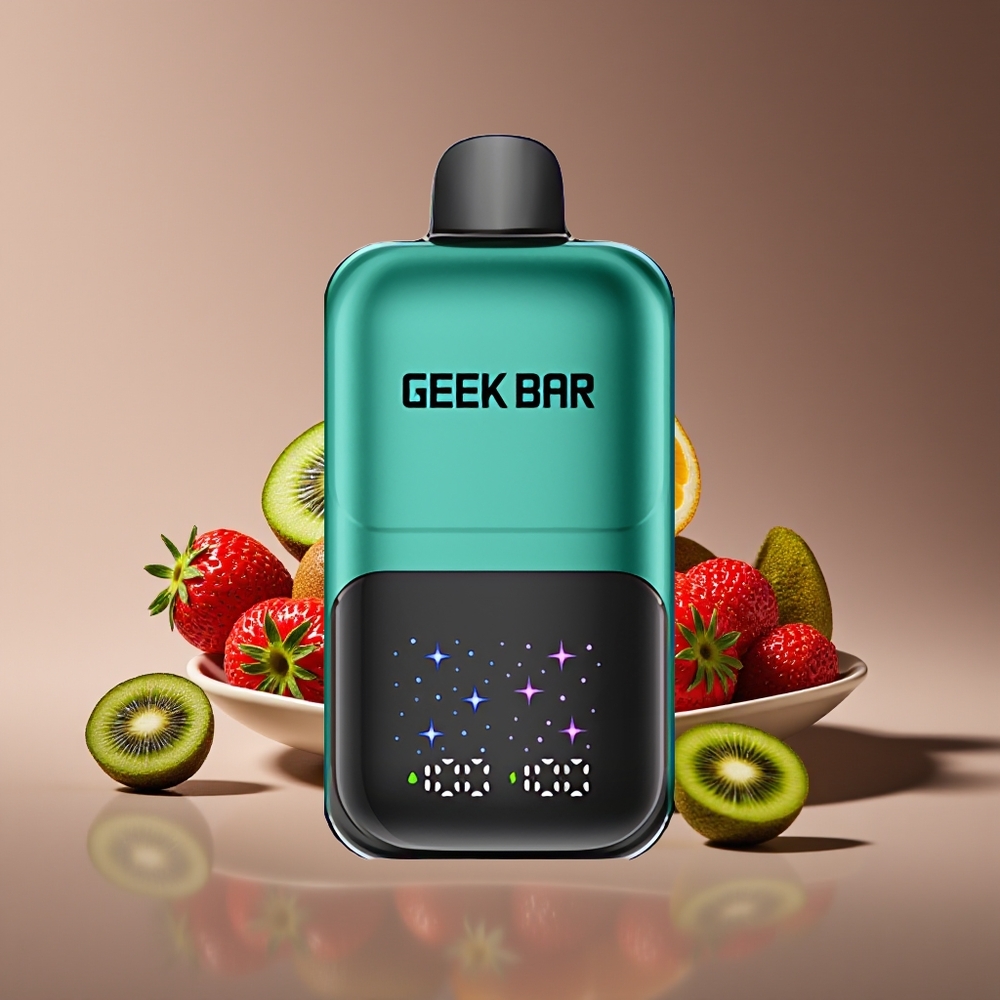 GEEK BAR 2GO 20ml 50000 Puffs Interactive Screen Dual Tanks Strawberry  Kiwi Disposable Vape Pen