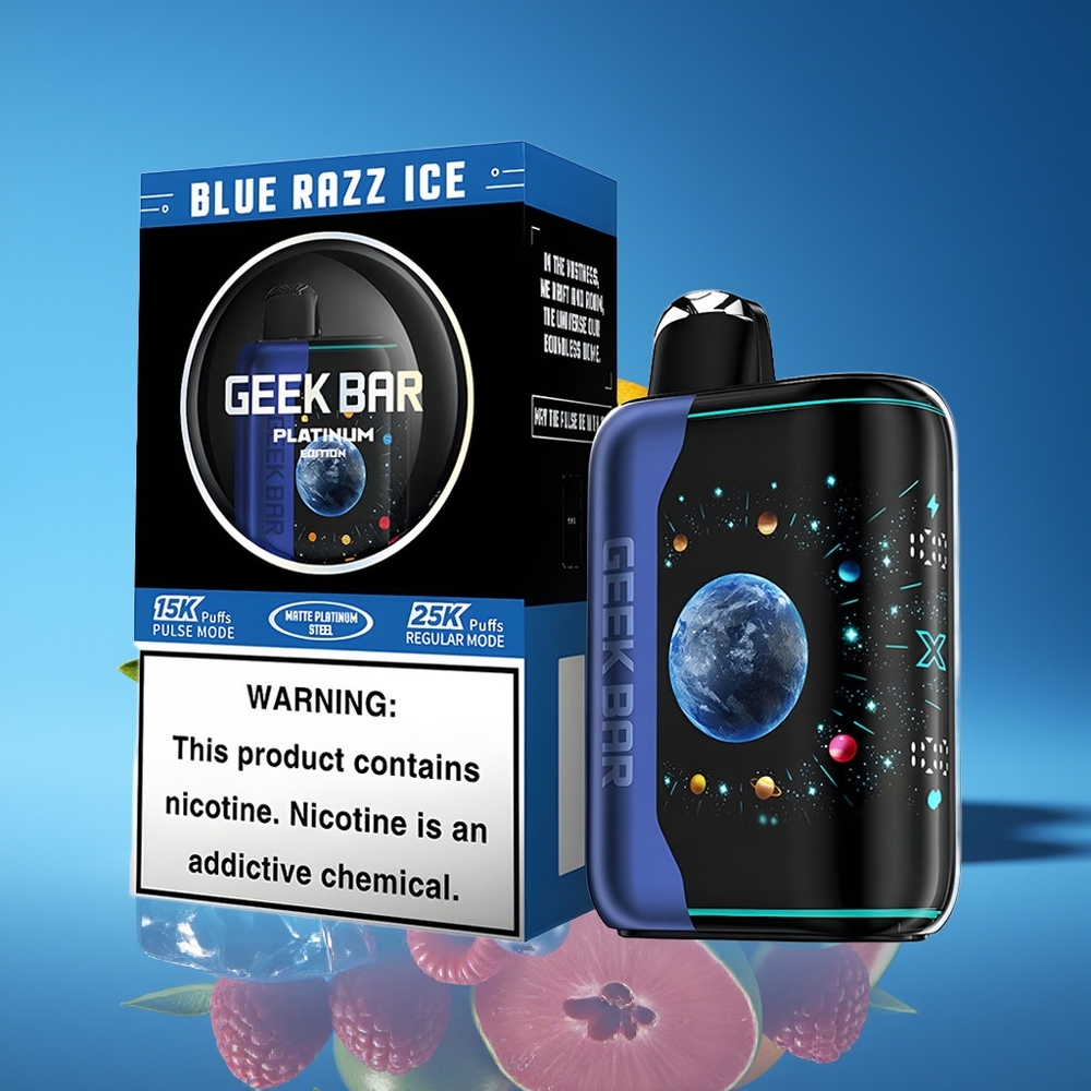 GEEK BAR Platinum Edition 25000 Puffs Dual Mesh 20mL Blue Razz Ice Disposable Vape