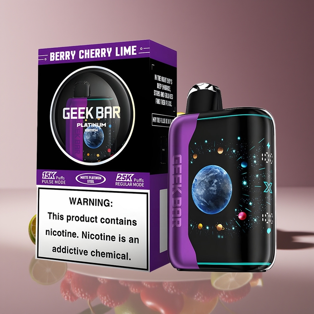 GEEK BAR Platinum Edition 25000 Puffs Dual Mesh USB-C Berry Cherry Lime Disposable Vape