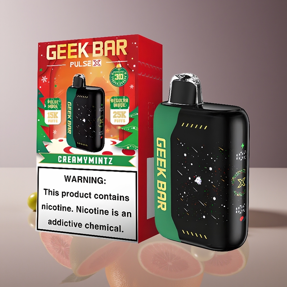 GEEK BAR Pulse X 25000 Puffs 18mL Dual Mesh USB-C 3D Screen Disposable Vape Christmas Edition