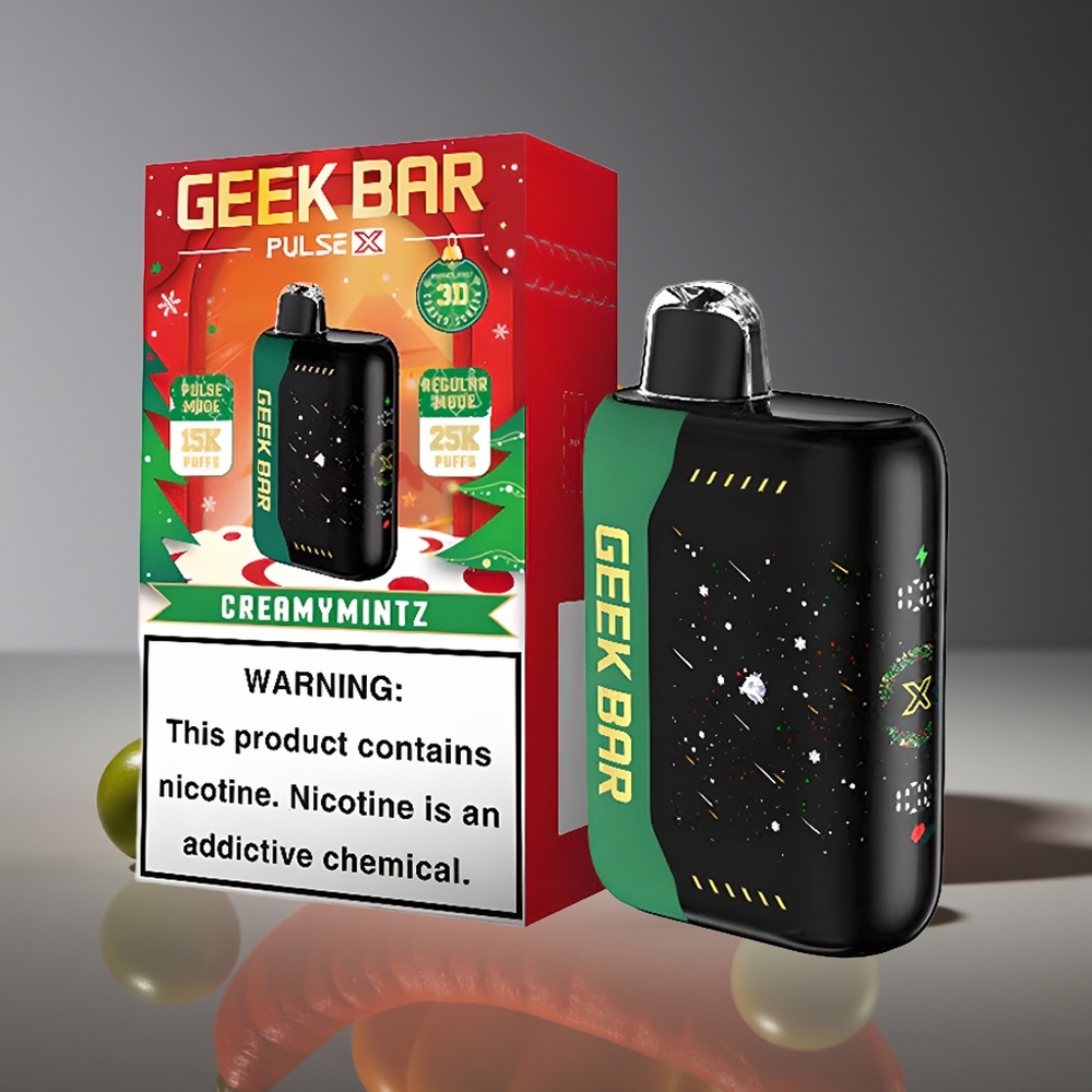 GEEK BAR Pulse X 25000 Puffs 18mL Dual Mesh USB-C 3D Screen Disposable Vape Christmas Edition