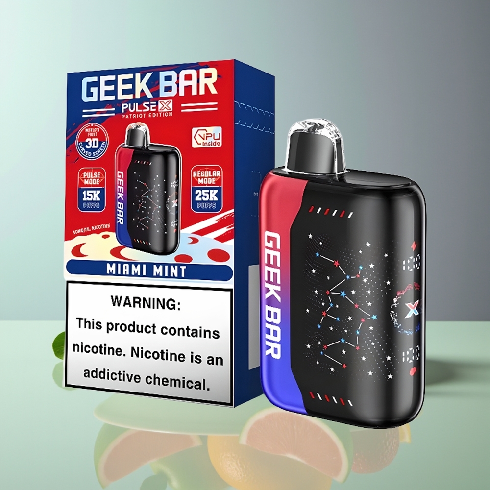 GEEK BAR Pulse X 25000 Puffs 18mL Dual Mesh USB-C 3D Screen Patriot Edition