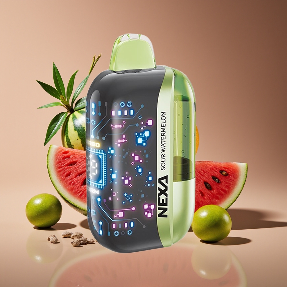 NEXA Ultra 50K 20ml 800mAh 5 Nicotine Dual Mesh 3D Curved Screen Type-C Sour Watermelon Disposable Vape