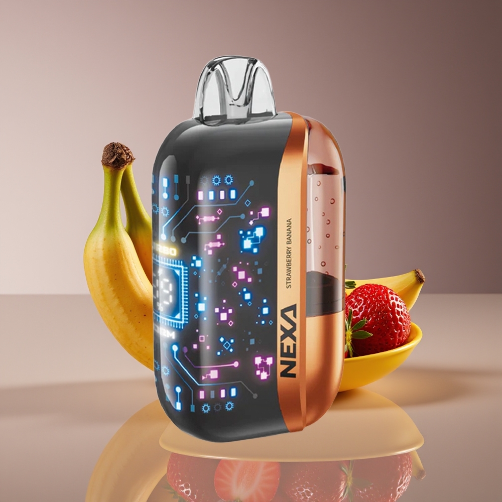 NEXA Ultra 50K 20ml 800mAh 5 Nicotine Dual Mesh Strawberry Banana Disposable Vape