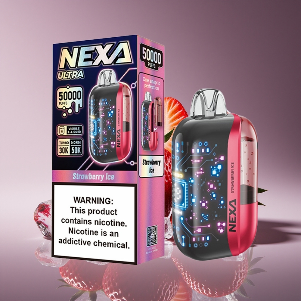 NEXA Ultra 50K 20ml 800mAh 5 Nicotine Dual Mesh Strawberry Ice Disposable Vape