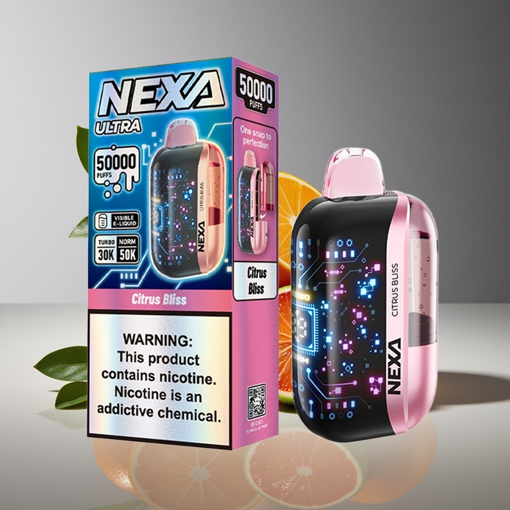 NEXA Ultra 50K Disposable Vape 20mL 800mAh 5 Nicotine Dual Mesh Type-C Citrus Bliss