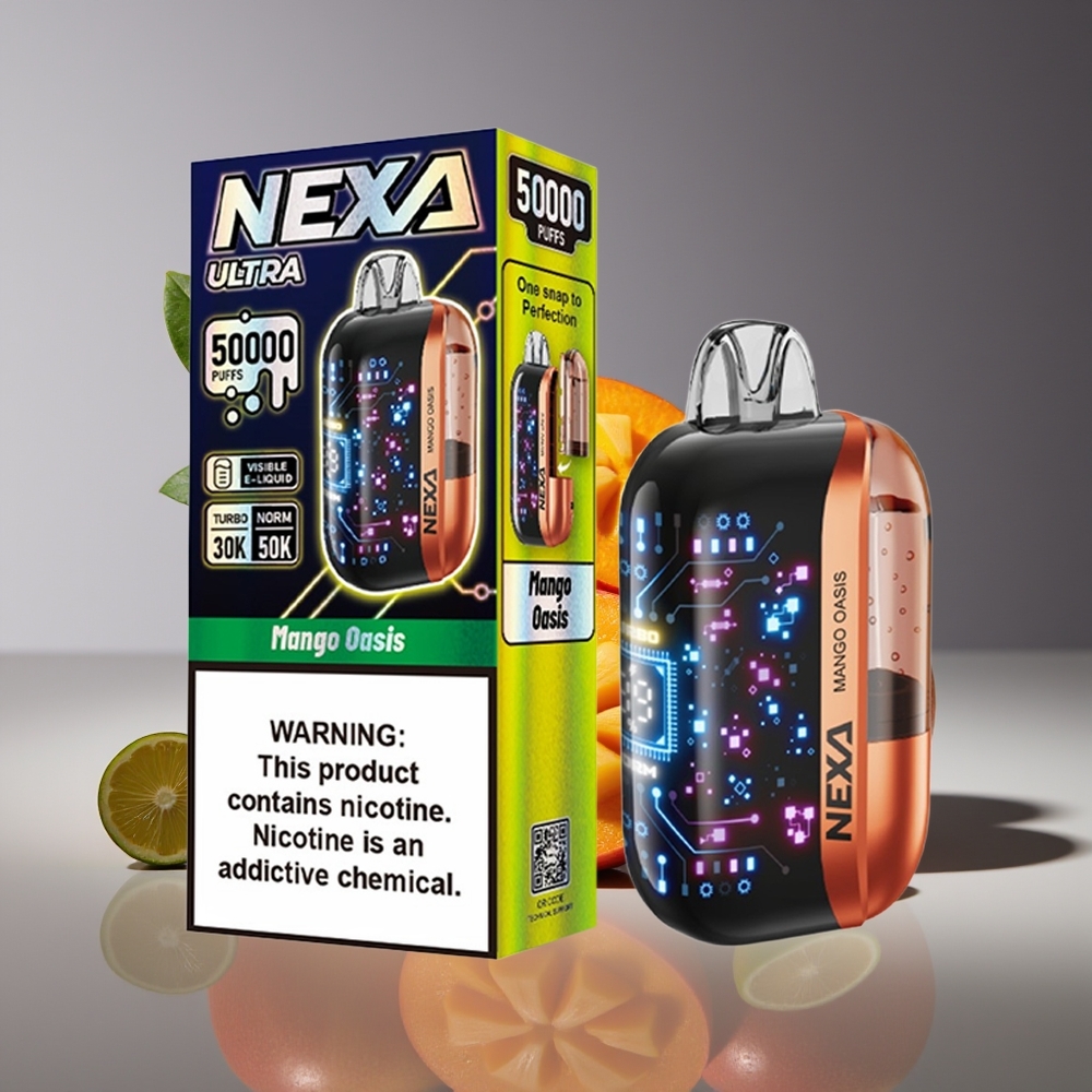 NEXA Ultra 50K Disposable Vape 20ml 800mAh 5 Nic Mango Oasis Dual Mesh Type-C