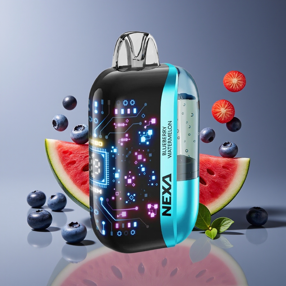 NEXA Ultra 50K Disposable Vape Blueberry Watermelon 20ml 800mAh 5 Nicotine 09ohm Dual Mesh Type-C