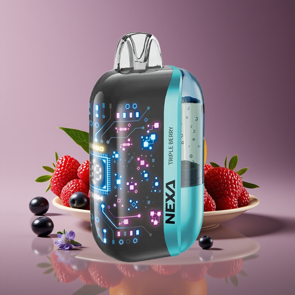 NEXA Ultra 50K Disposable Vape Triple Berry 20ml 800mAh 5 09ohm Dual Mesh 3D Screen Type-C