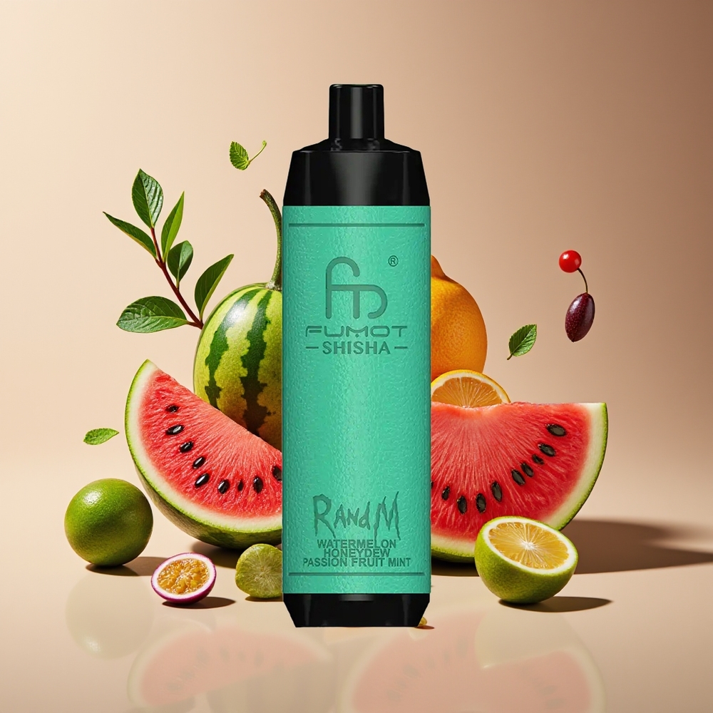 RandM Fumot Shisha 10000 Puffs 18mL 850mAh Type-C Watermelon Honeydew Passion Mint Disposable Vape