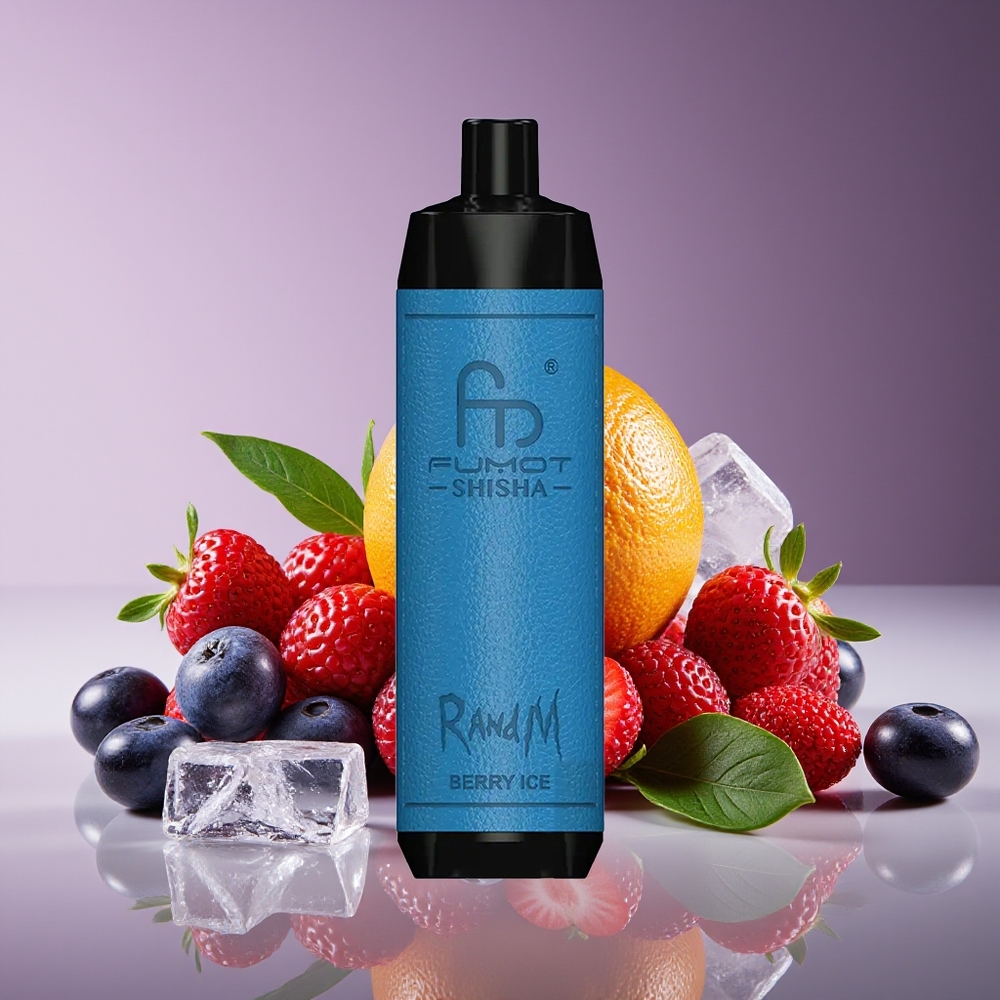 RandM Fumot Shisha 10000 Puffs 18mL Berry Ice Disposable Vape with LED  Type-C