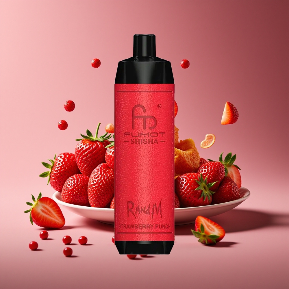 RandM Fumot Shisha 10000 Puffs 18ml 850mAh Type-C Strawberry Punch Disposable Vape