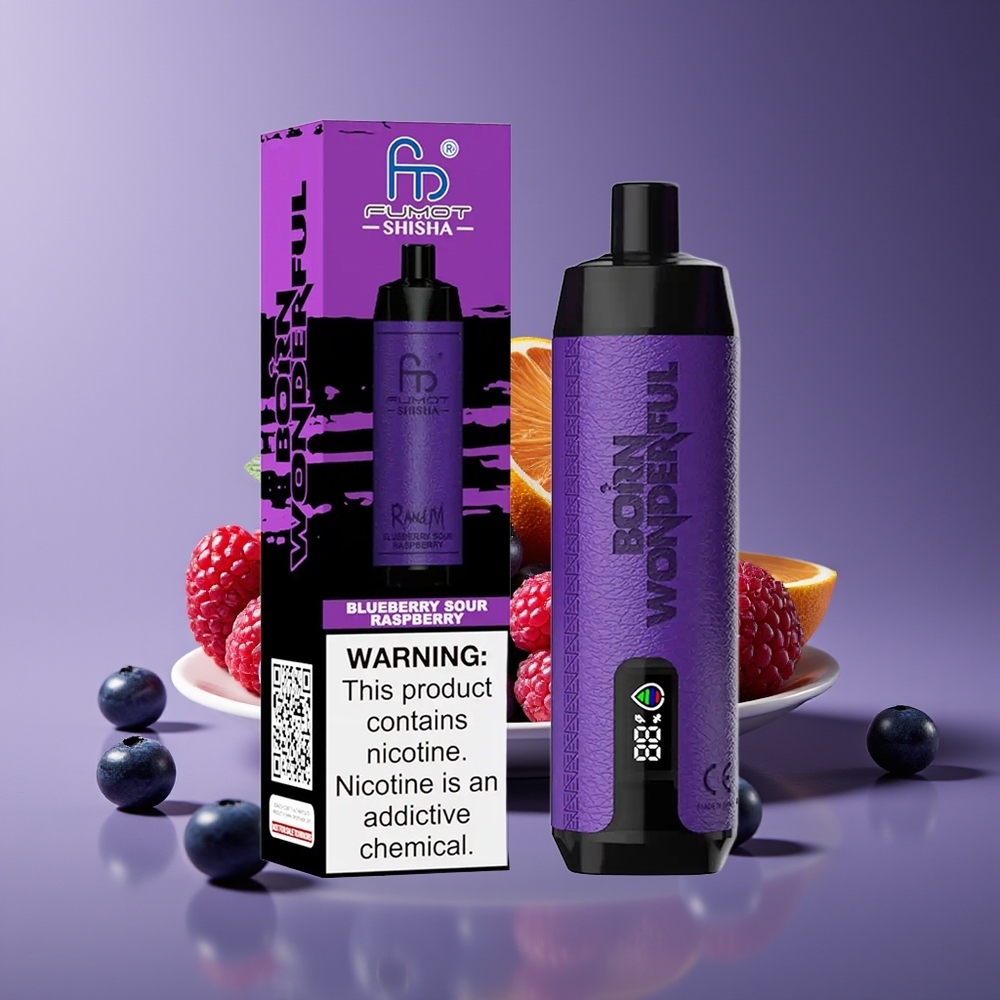 RandM Fumot Shisha 10000 Puffs 18ml Type-C 850mAh Mesh 05 Blueberry Sour Raspberry Disposable Vape