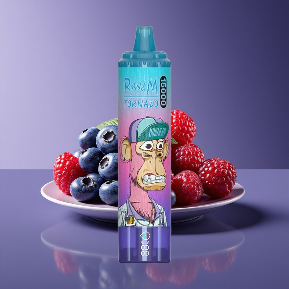 RandM Fumot Tornado 15000 Puffs 25ml 850mAh Mesh Coil Blueberry Raspberry Disposable Vape