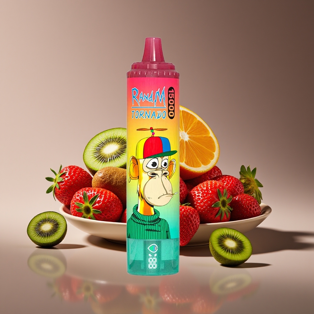 RandM Fumot Tornado 15000 Puffs 25ml 850mAh Mesh Coil Strawberry Kiwi Disposable Vape