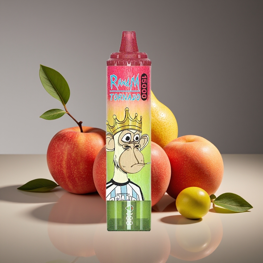 RandM Fumot Tornado 15000 Puffs 25ml 850mAh Mesh LCD Apple Peach Pear Disposable Vape