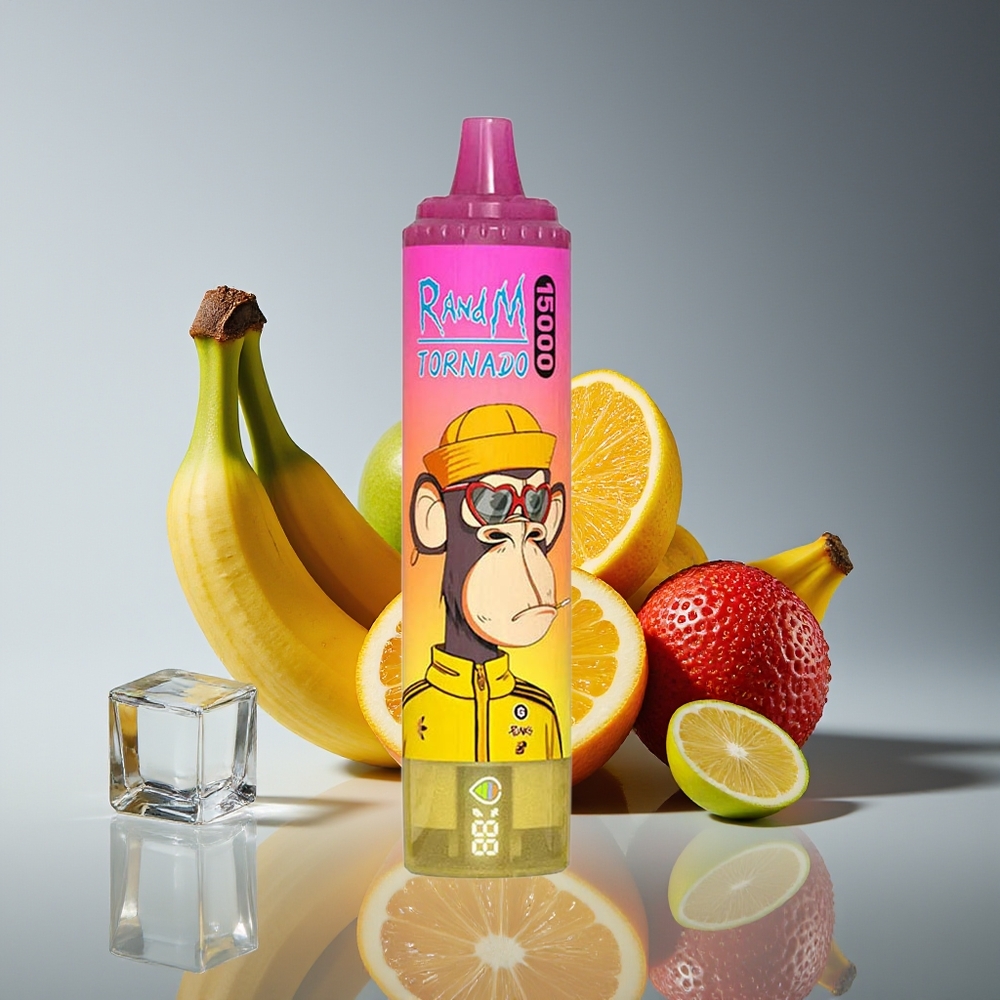 RandM Fumot Tornado 15000 Puffs 25ml 850mAh Mesh LCD Banana Ice Disposable Vape