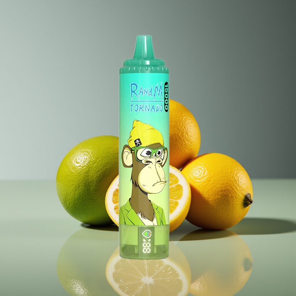 RandM Fumot Tornado 15000 Puffs 25ml 850mAh Mesh LCD Disposable Vape Lemon Lime