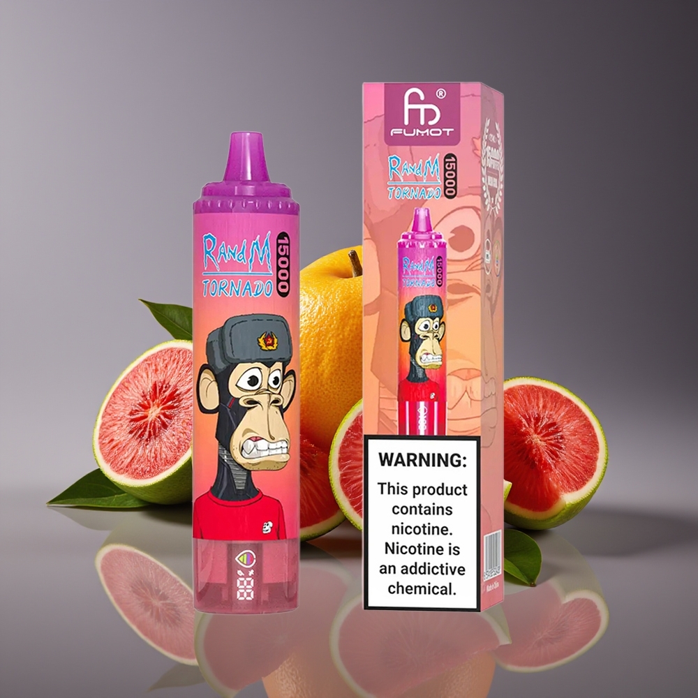 RandM Fumot Tornado 15000 Puffs 25ml 850mAh Mesh LCD Dragon Fruit Disposable Vape