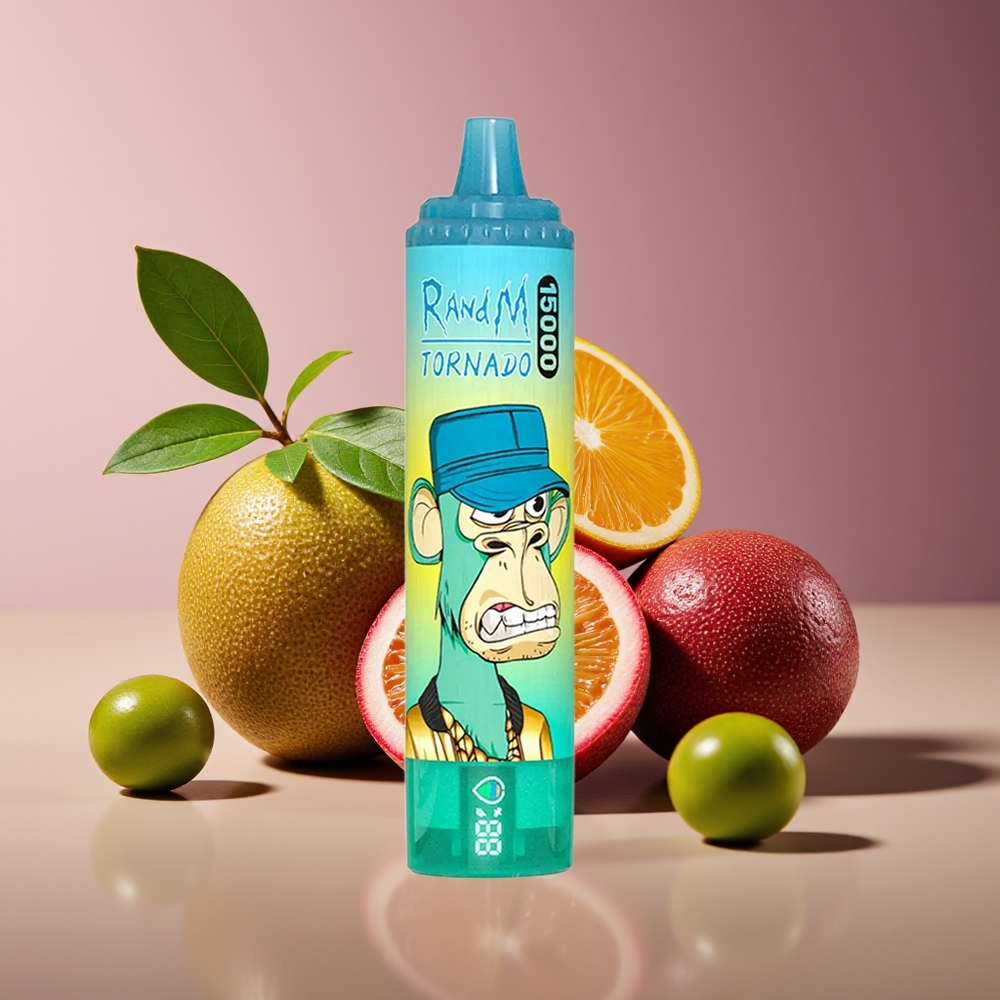 RandM Fumot Tornado 15000 Puffs 25ml 850mAh Mesh LCD Kiwi Passion Fruit Guava Disposable Vape
