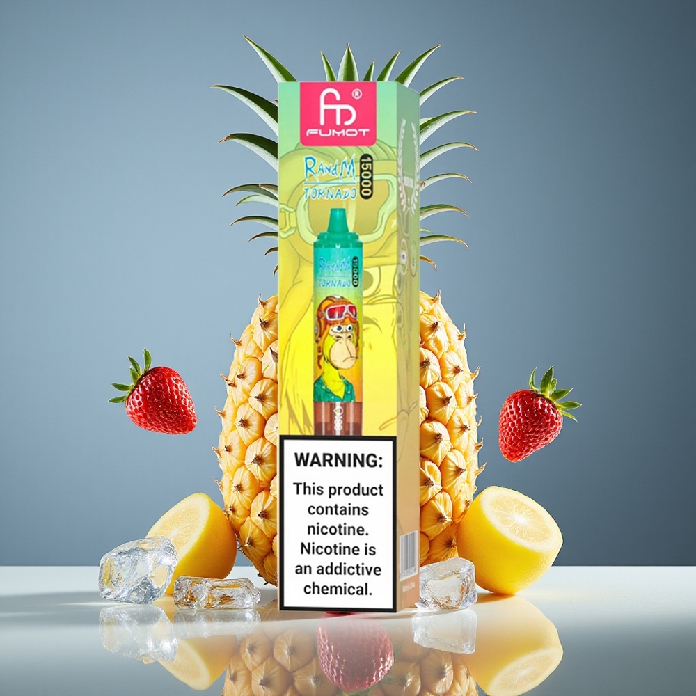 RandM Fumot Tornado 15000 Puffs 25ml 850mAh Mesh LCD Pineapple Ice Disposable Vape