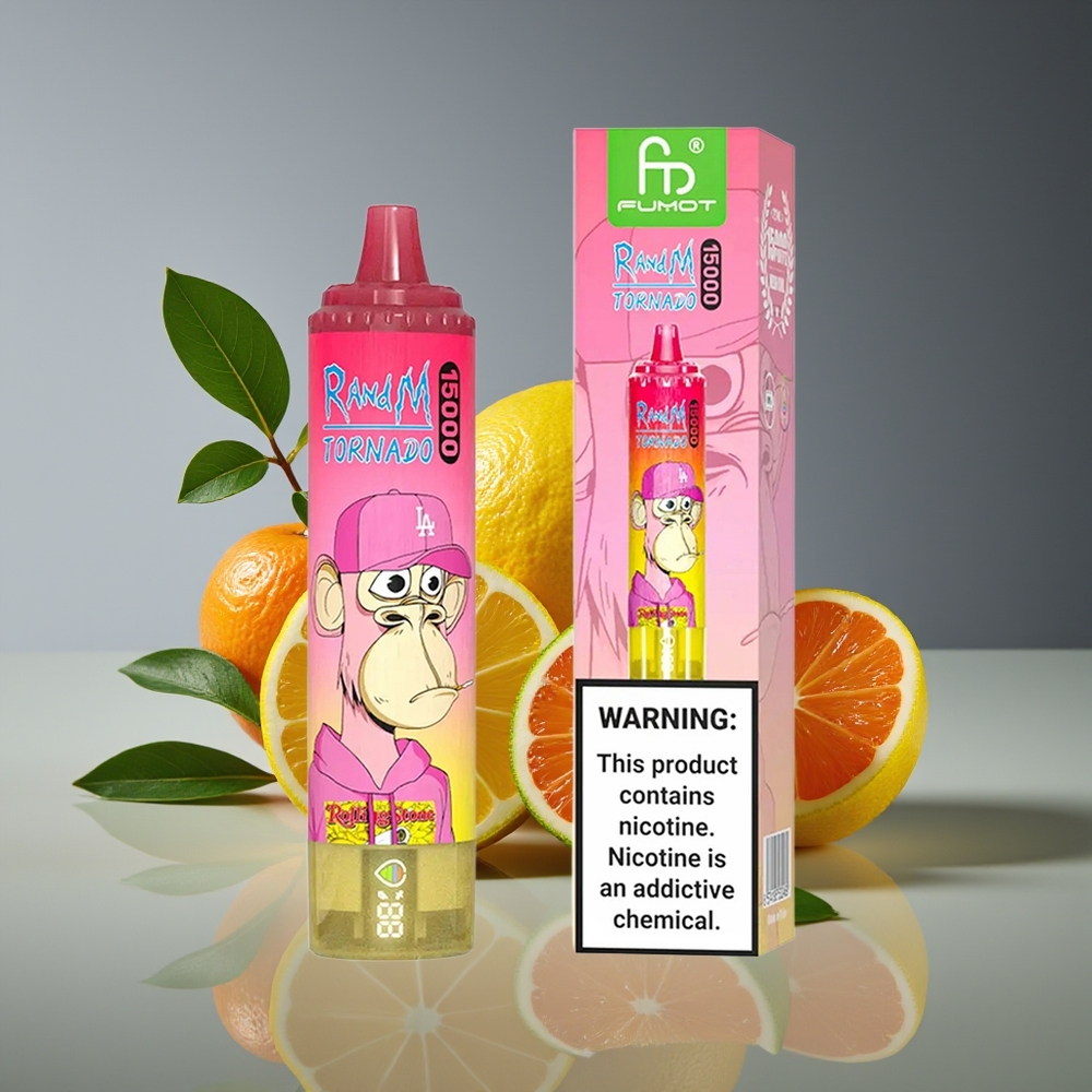 RandM Fumot Tornado 15000 Puffs 25ml 850mAh Mesh LCD Type-C Lemon Disposable Vape